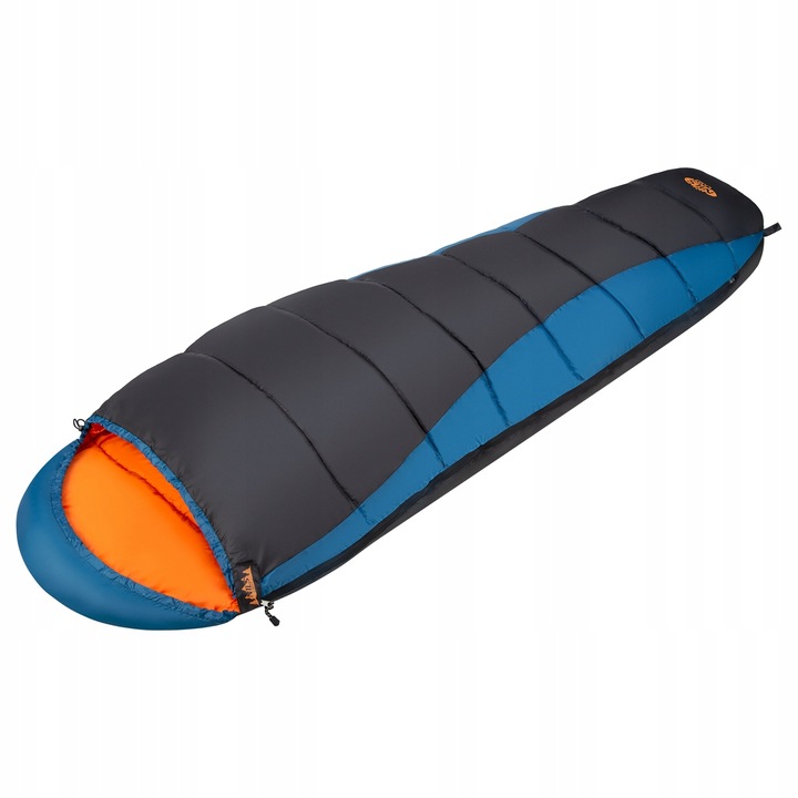 ŚPIWÓR TURYSTYCZNY MUMIA Z KAPTUREM DUŻY 220cm CIEPŁY LEKKI