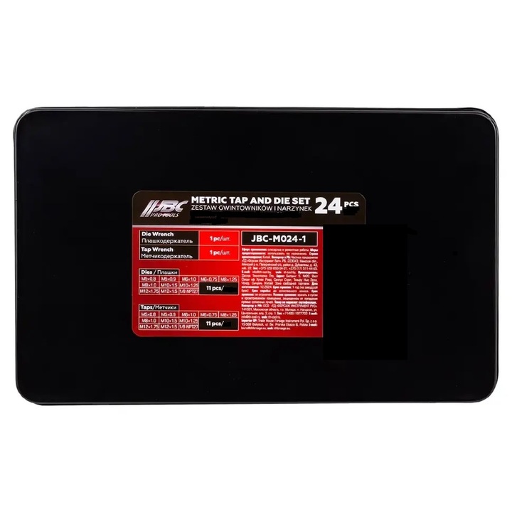 ZESTAW GWINTOWNIKÓW I NARZYNEK CALOWYCH 24EL. JBC