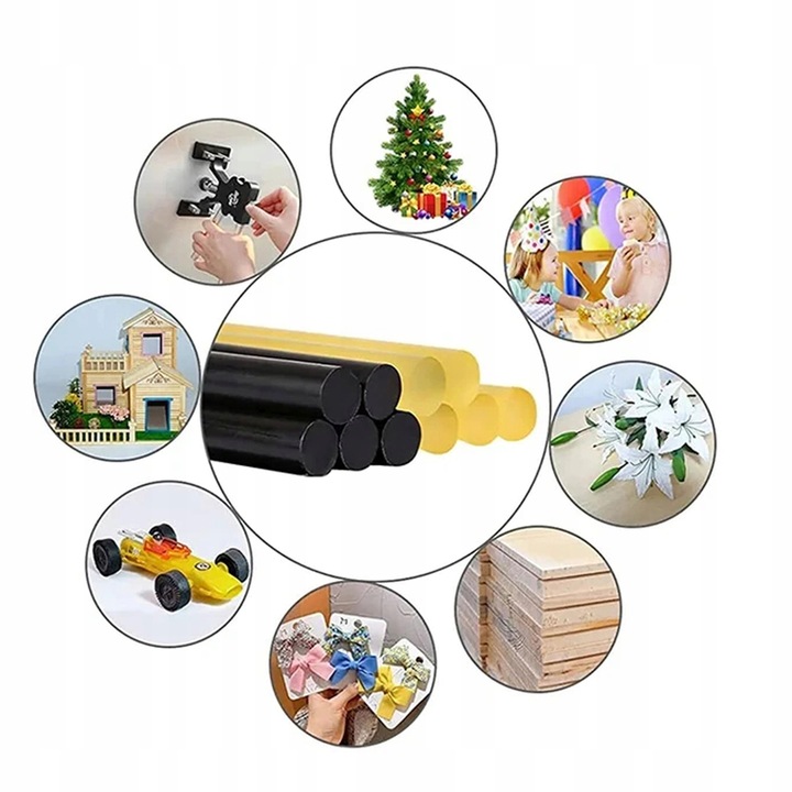 MINI PISTOLET DO KLEJU KLEJENIA NA GORĄCO CIEPŁO + KLEJ LASKI SZTYFTY X10