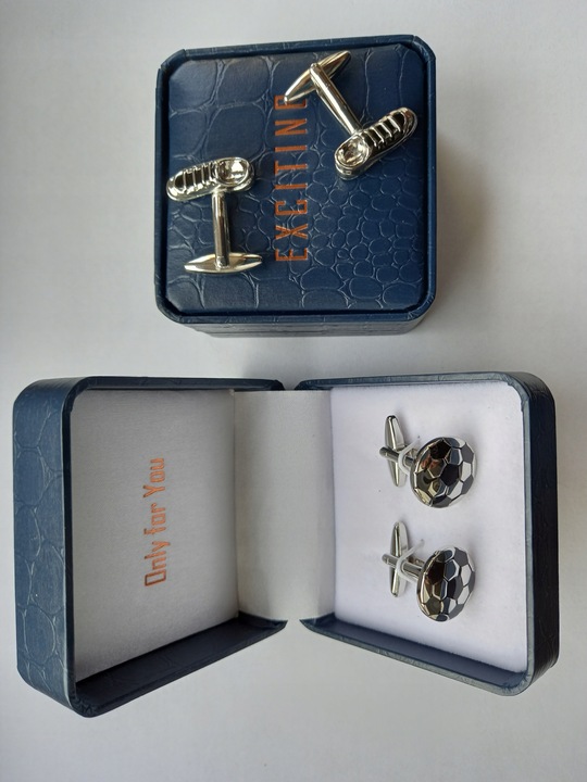 Srebrne spinki do koszuli Piłka Nożna Korkotrampki dla piłkarza kibica