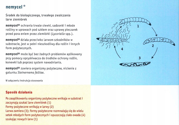 Nemycel 50mln nicienie, zwalcza ziemiórki do 50m2