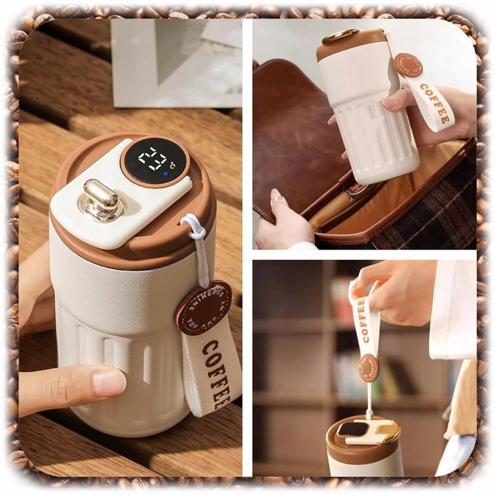 Kubek Termiczny Termos Kawa Herbata Wyświetlacz LED temperatura