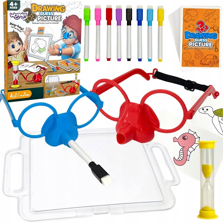 GRA NARYSUJ I ZGADNIJ OBRAZEK MALOWANIE NOSEM ZABAWKA RODZINNA WOOPIE