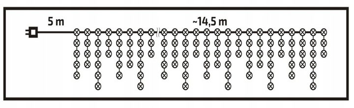 Świąteczne LAMPKI Sople ZWISAJĄCE Zewnętrzne 300LED 15m. na balkon