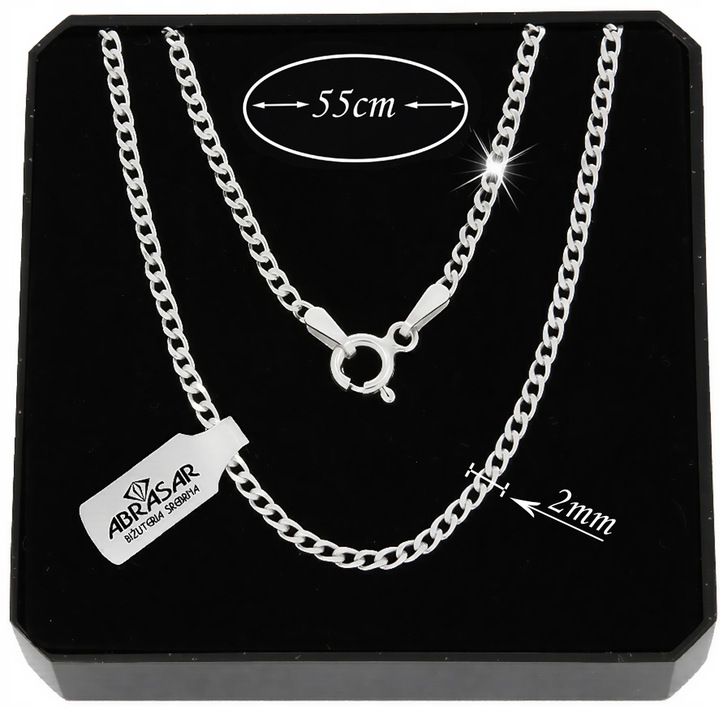 SREBRNY MĘSKI ŁAŃCUSZEK PANCERKA 020/55cm SREBRO 925 DLA NIEGO