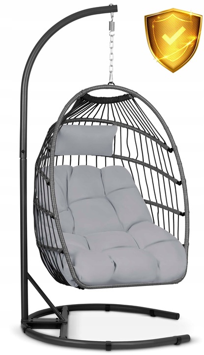FOTEL OGRODOWY WISZĄCY + GRATIS SZARE PODUSZKI