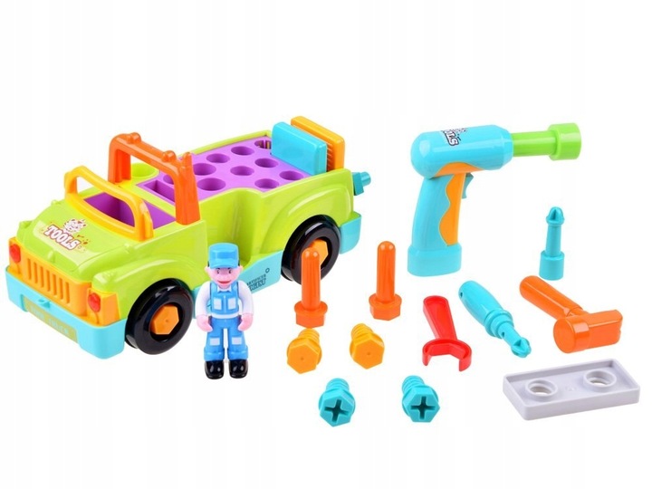 Auto do skręcania rozkręcania mały mechanik jeździ gra interaktywny