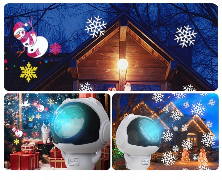 ŚWIĄTECZNY PROJEKTOR LED LASEROWY RZUTNIK REFLEKTOR NA DOM 16 MOTYWÓW