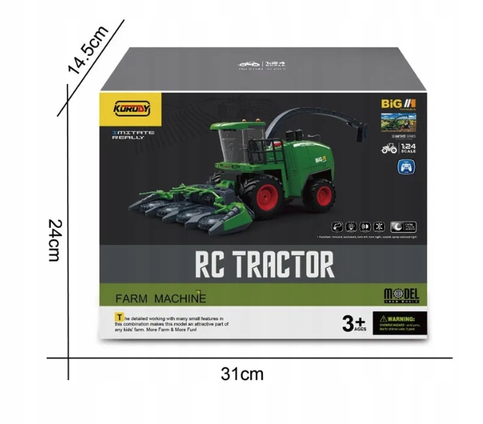 KOMBAJN ZDALNIE STEROWANY 2W1 DŹWIĘK ŚWIATŁA DYM PILOT RC