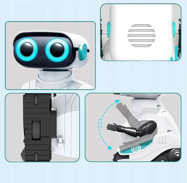 ROBOT INTERAKTYWNY ZDALNIE STEROWANY NA PILOT RC DLA DZIECI DŹWIĘK LED