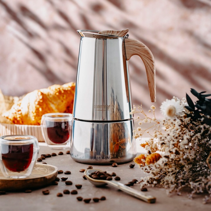 Kawiarka Zaparzacz do kawy 320ml Działa na indukcji, Gaz, Stalowa Camry