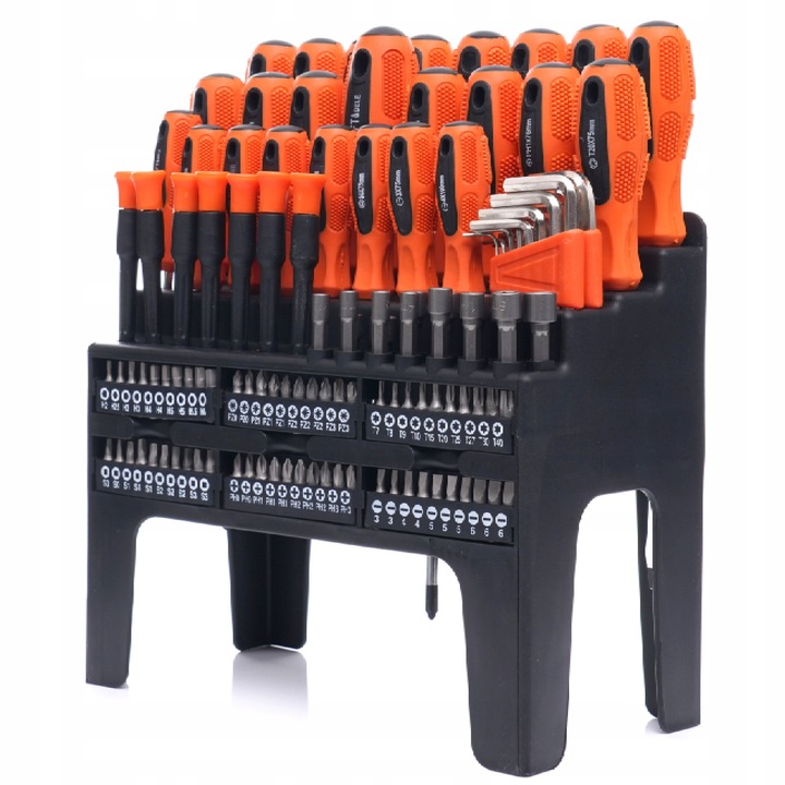 ZESTAW ŚRUBOKRĘTÓW I BITÓW STOJAK 122 ELEMENTÓW KD10958