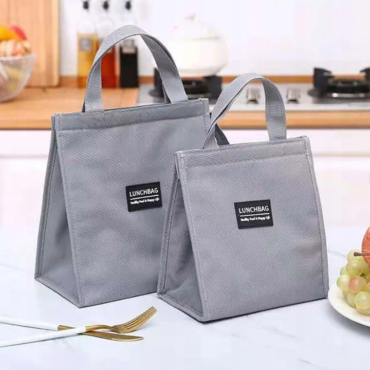 TORBA TERMICZNA Z UCHWYTEM IZOLACYJNA WODOODPORNA LUNCH BOX SZARA 10 L