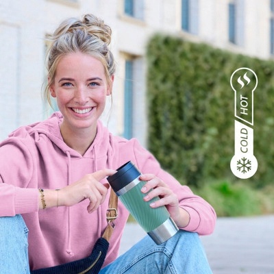 Kubek termiczny Classic Twist 0.36L morski silikonowa osłona