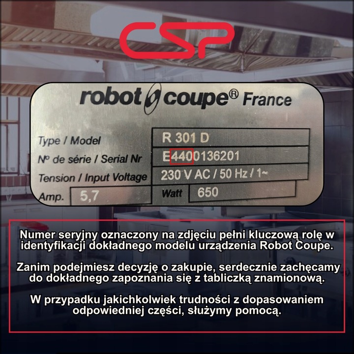 Robot Coupe 103703 Popychacz bez uchwytu CL20 R301