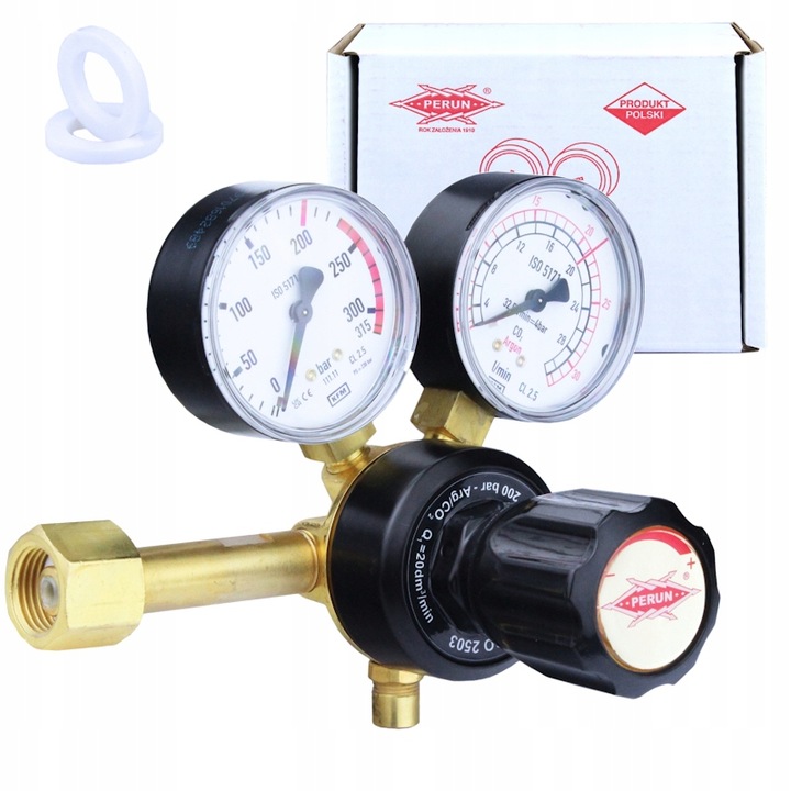 PROFESJONALNY REDUKTOR GAZU AR/CO2 2 MANOMETRY 200 BAR SLIGHT PERUN