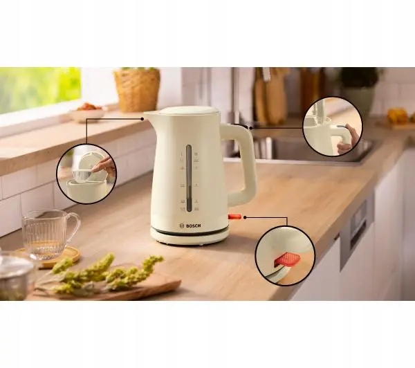 Czajnik bezprzewodowy Bosch MyMoment TWK3M127 1,7L 2400W Beżowy