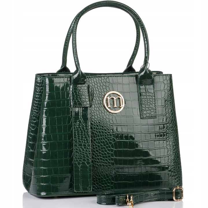 Klasyczna Zielona torba damska MIEJSKA SHOPPER Pojemna MONNARI Aktówka