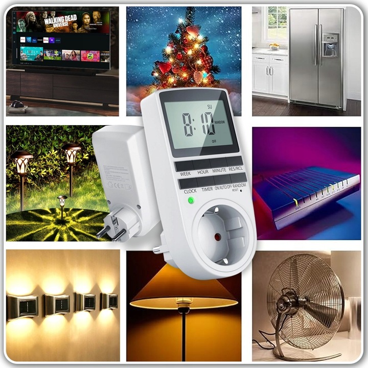PROGRAMATOR CZASOWY TIMER WŁĄCZNIK WYŁĄCZNIK PRĄDU ENERGOOSZCZĘDNY CYFROWY