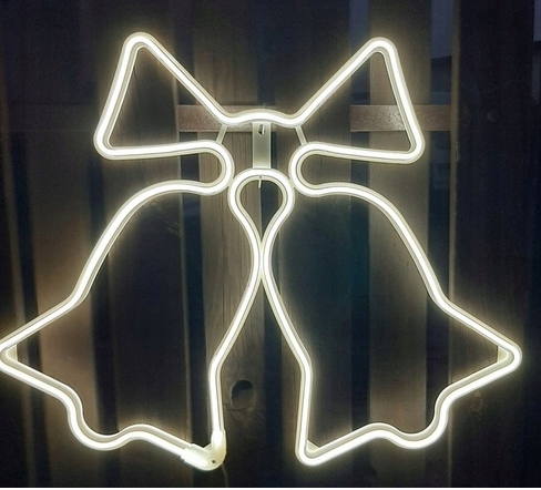 DUŻA OZDOBA ŚWIĄTECZNA NEON LED DZWONKI DZWONEK NEONOWY OŚWIETLENIE