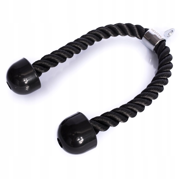 SZNUR UCHWYT DO WYCIĄGU LINA NA TRICEPS MASYWNA I SOLIDNA Z KARABIŃCZYKIEM