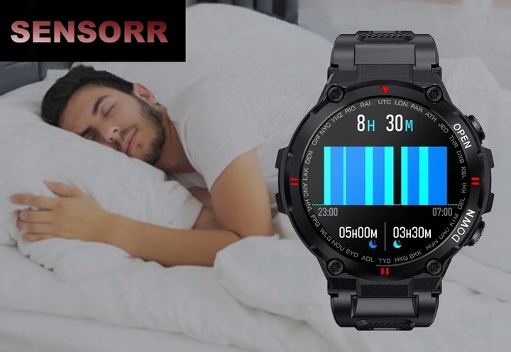 MOCNY WOJSKOWY ZEGAREK MĘSKI SMARTWATCH PULSOMETR ROZMOWY SMS POLSKIE MENU