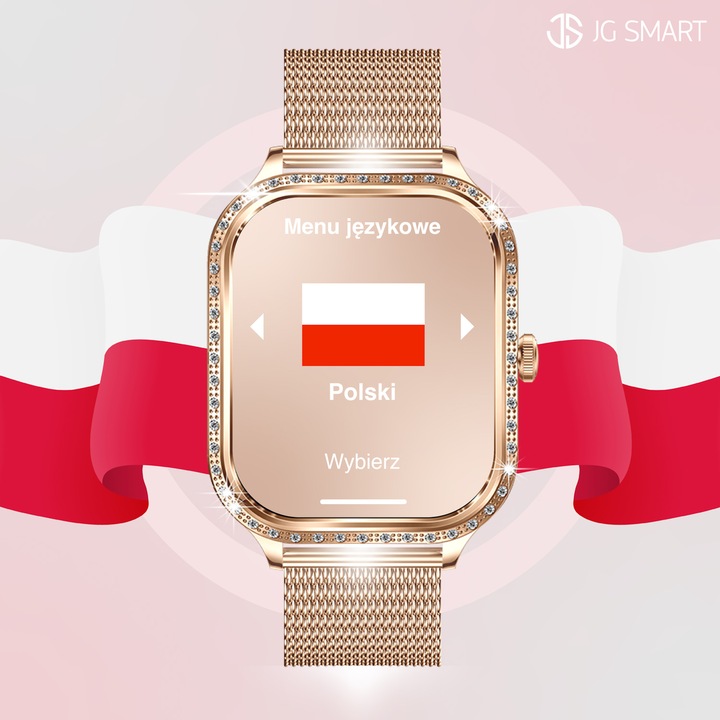 SMARTWATCH DLA KOBIETY DAMSKI ZEGAREK ROZMOWY MENU POLSKIE PULS + 3 PASKI