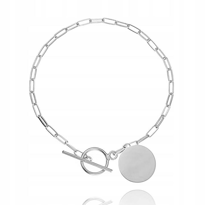 BRANSOLETA SREBRNA Z OZDOBNYM ZAPIĘCIEM