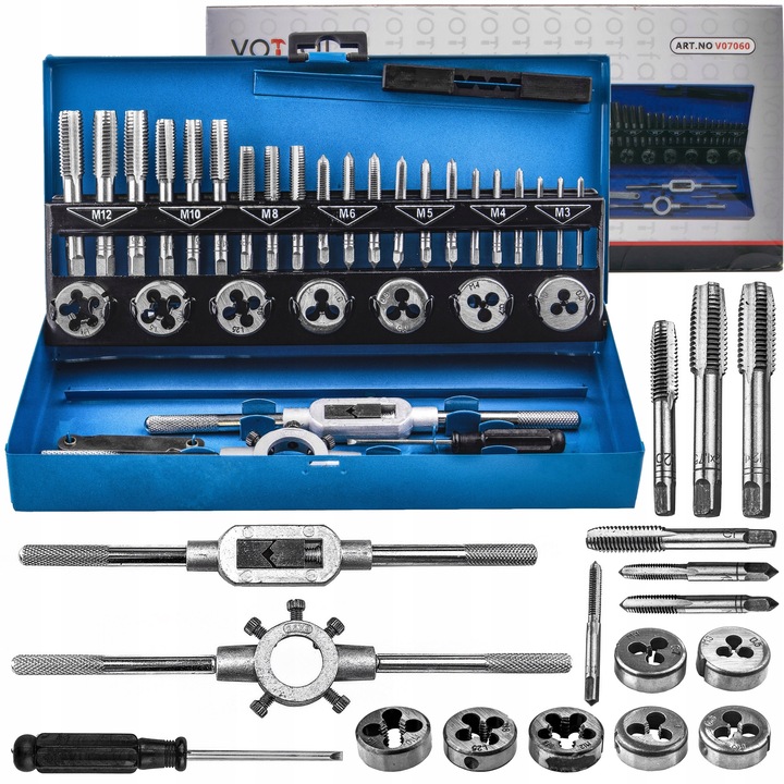 ZESTAW NARZYNEK I GWINTOWNIKÓW WALIZKA KALIBROWNIK 32 ELEMENTY M3-M12