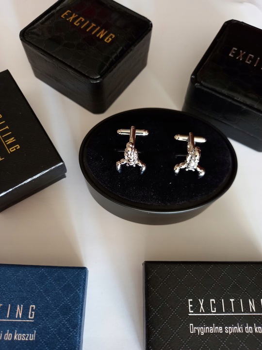 Spinki do mankietów koszuli srebrny Skorpion