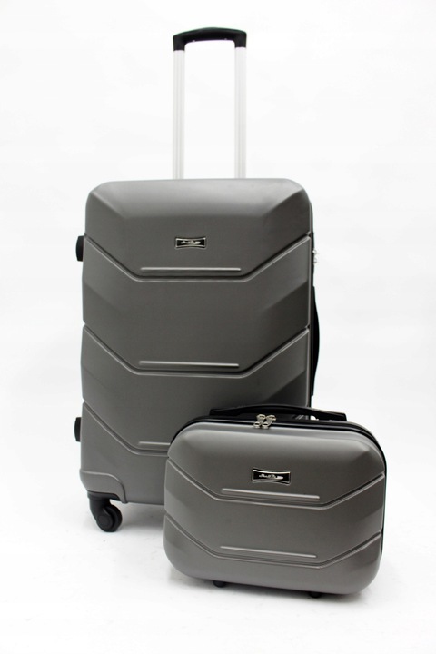 ZESTAW WALIZEK PODRÓŻNYCH KABINÓWKA ŚREDNIA DUŻA LEKKIE ABS 4 KÓŁKA POJEMNE