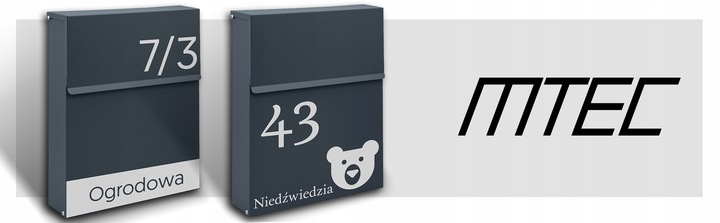 SKRZYNKA POCZTOWA NA LISTY POCZTĘ ANTRACYT + NAPIS ADRES ULICA NUMER