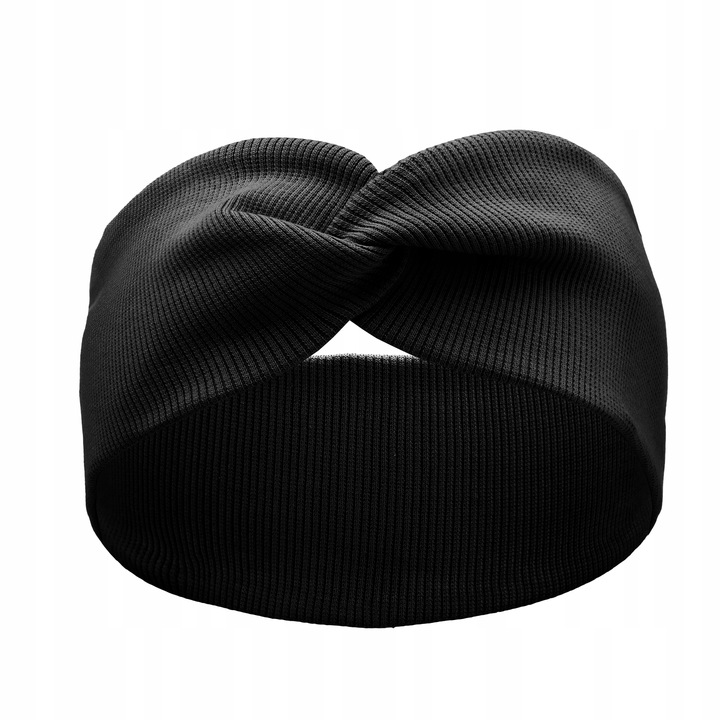 Opaska do włosów czarna brązowa puder ZESTAW 3szt przeplatana prążek