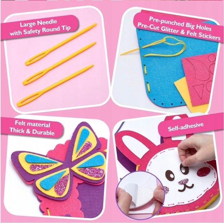 Jednorożec DIY Torebka z Filcu – Zestaw do Szycia dla Dziewczynek 6+