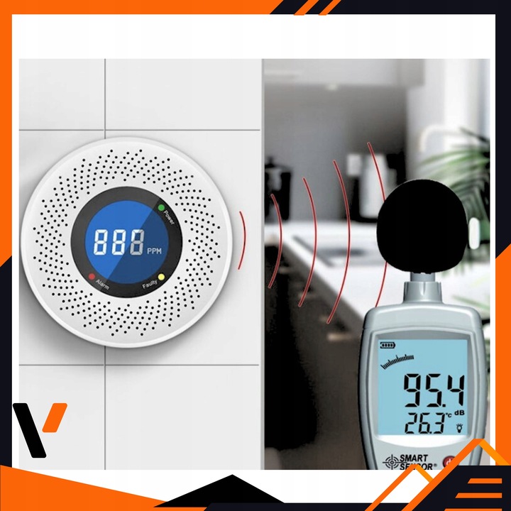 CZUJNIK CZADU DETEKTOR TLENKU WĘGLA EKRAN LCD CERTYFIKOWANY GŁOŚNY SYGNAŁ