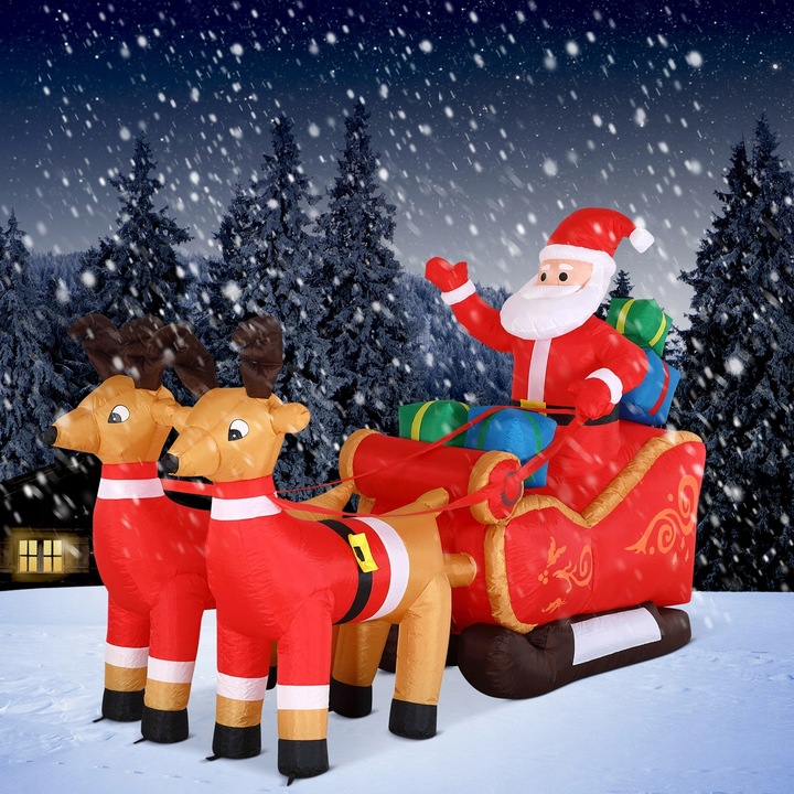 Mikołaj Dmuchany Dekoracja Świąteczna LED 240cm