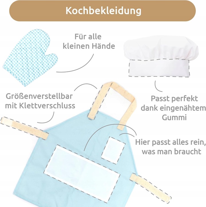 UMU Drewniany zestaw do gotowania dla dzieci 18 elementów