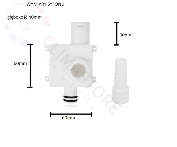 Syfon do skroplin pionowy-poziomy