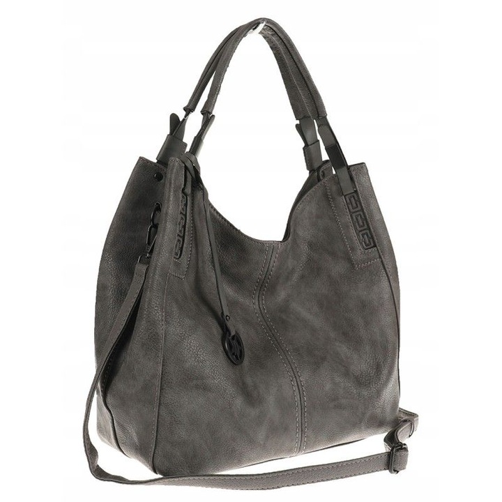 Tommasini Torebka Damska Listonoszka Duża Torba Shopper Worek 2692 Szara