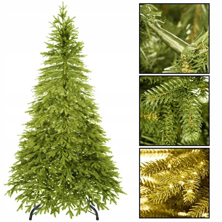 CHOINKA SZTUCZNA LUX ŚWIERK KAUKASKI 180cm PREMIUM PIĘKNA 100% PE JAK ŻYWA