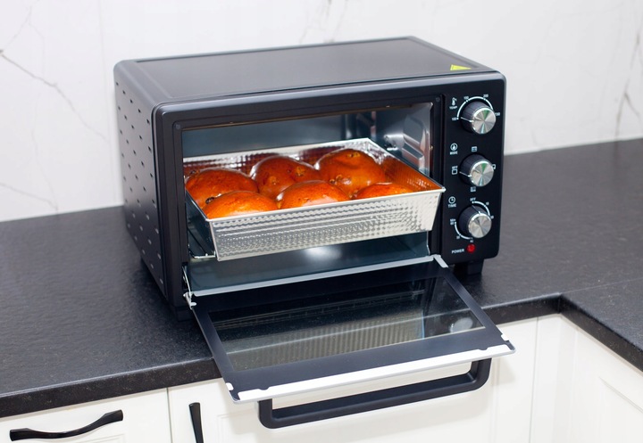 MINI PIEKARNIK ELEKTRYCZNY WOLNOSTOJĄCY 25L BERLINGER GRILL ROŻNO PRZENOŚNY