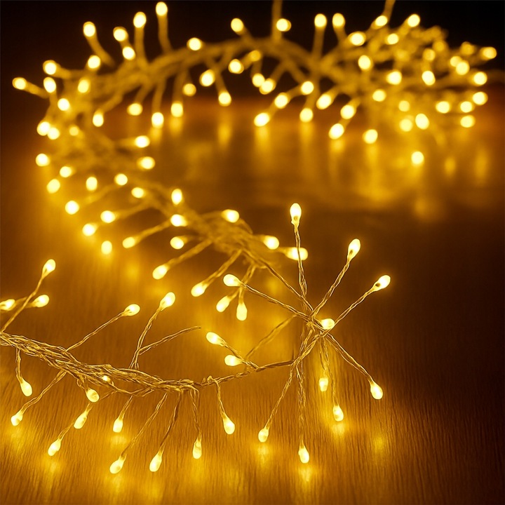 Girlanda LED 30m 1000 diod ciepła biały lampki choinkowe IP44 8 funkcji