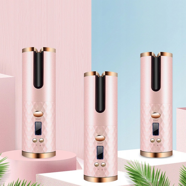 CERAMICZNA Lokówka automatyczna do włosów OBROTOWA fale loki 3000 mAh timer