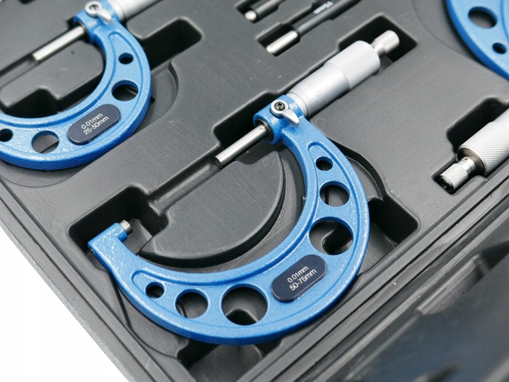 MIKROMETRY 0-100 ZESTAW 4 SZT. MIKROMETR 0-25, 25-50, 50-75, 75-100 WALIZKA