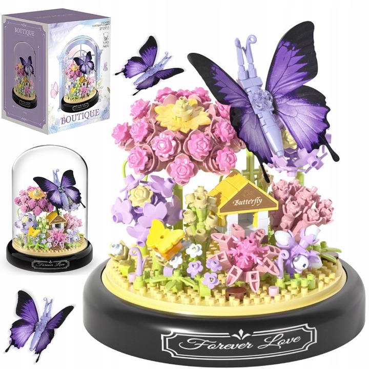 KLOCKI DO BUDOWANIA OGRODU ZESTAW MINIATUROWYCH KLOCKÓW Z MOTYLAMI PREZENT