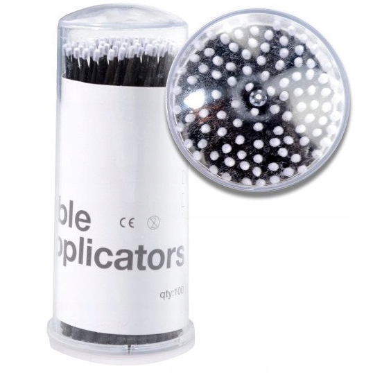 Aplikatory Bezwłókienkowe Do Rzęs Czarne 1.2mm 100
