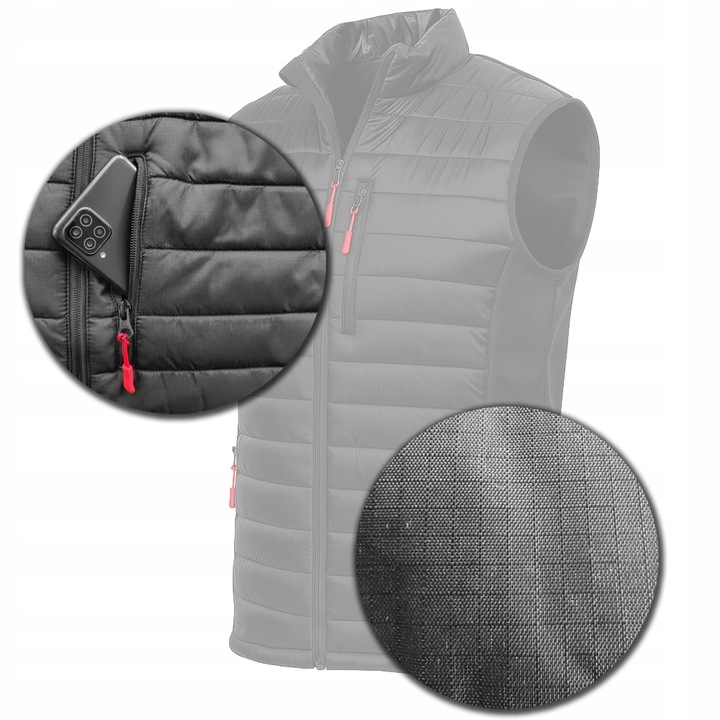 BEZRĘKAWNIK ROBOCZY męski Kamizelka Ocieplana BHP SOFTSHELL RIPSTOP STRETCH