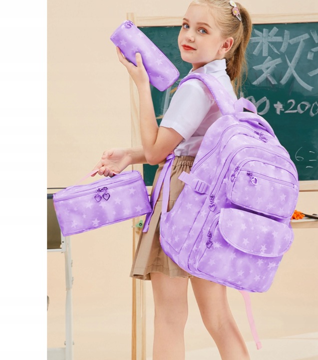 PLECAK SZKOLNY TOREBKA PIÓRNIK ZESTAW MŁODZIEŻOWY POJEMNY kl. 4-6