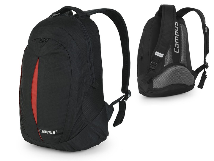 LEKKI WYGODNY PLECAK MIEJSKI CAMPUS KOOL | POJEMNOŚĆ 20L | CZARNY