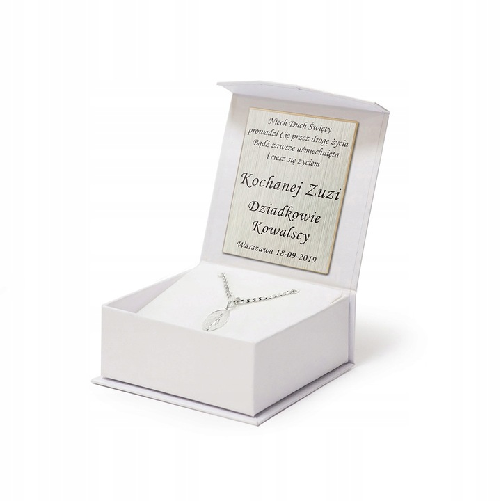 SREBRNY ŁAŃCUSZEK pr. 925 CUDOWNY MEDALIK + GRAWER